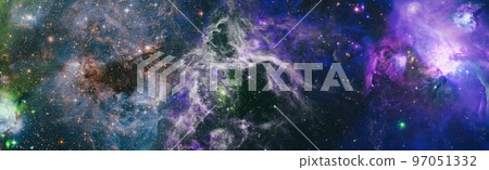 Galaxy stars planets star clusters, colored gas clouds in abstract space. Outer space nebula. Galaxy Space background,Elements of this image furnished by NASA. 97051332