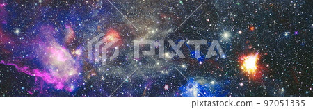 Galaxy stars planets star clusters, colored gas clouds in abstract space. Outer space nebula. Galaxy Space background,Elements of this image furnished by NASA. 97051335