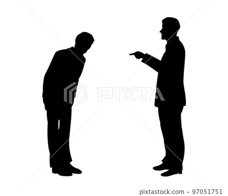 Silhouette illustration of a scolded office worker 97051751