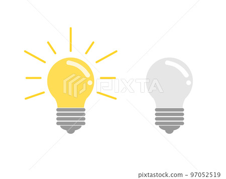 燈泡的插圖 打開和關閉電源 燈泡的插圖 打開和關閉電源 97052519
