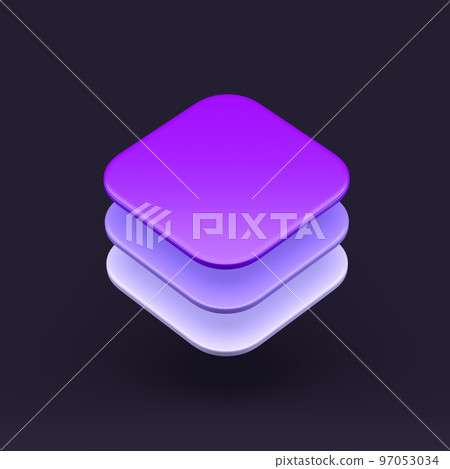 App icon 3D illustration on dark pastel abstract background. minimal concept. 3D Rendering with soft shadow 97053034