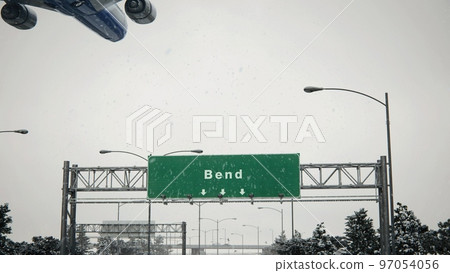 Airplane Landing Bend in Christmas 97054056