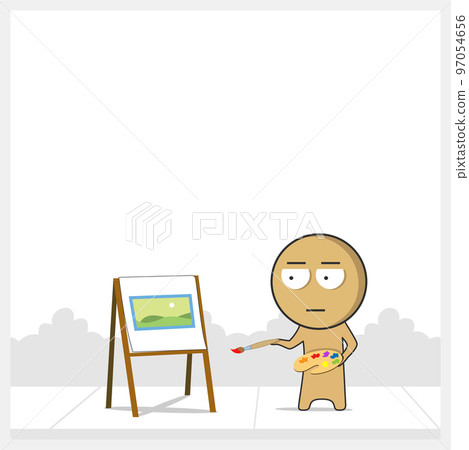 The artist draws a picture The artist draws a picture 97054656