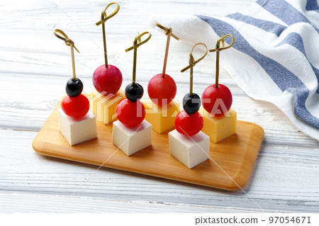 Delicious appetizers with cheese for banquet catering 97054671