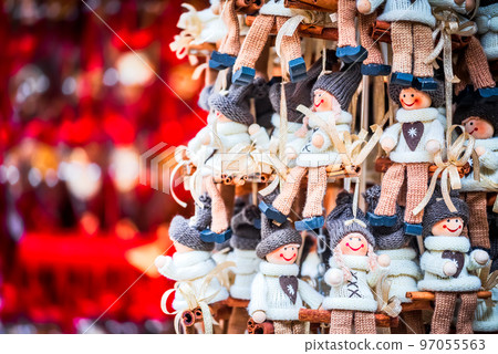 Salzburg, Austria - Winter traditional dolls ornaments for Christmas Tree, Christkindlmarkt 97055563