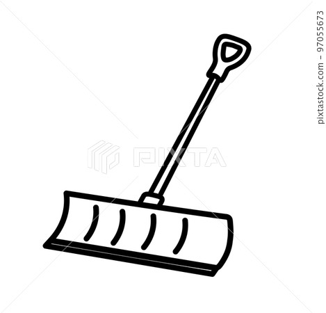 Snow push shovel illustration material 97055673