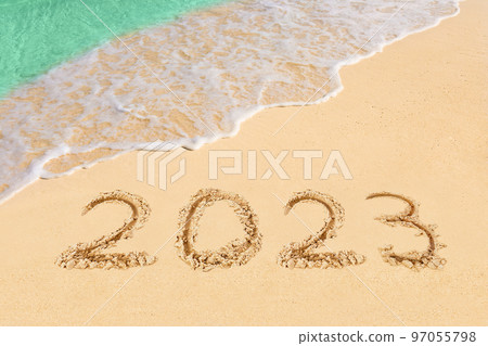 Numbers 2023 on beach Numbers 2023 on beach 97055798