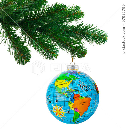 Globe and christmas tree Globe and christmas tree 97055799