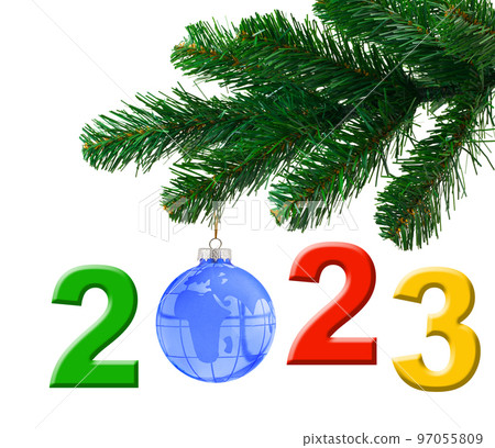 Christmas tree and 2023 97055809