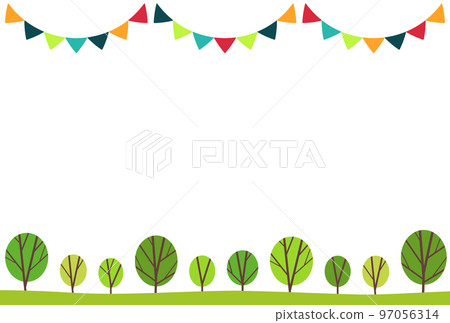 背景圖_綠樹成蔭的道路_白色背景 97056314