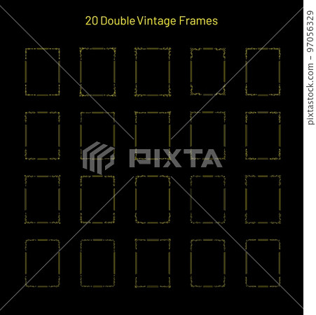 Set of 20 elegant retro vintage ornate frames, corner flourishes, collection of unique rectangle vignette templates, empty art deco style design elements, for pages, blanks, certificates, invitations Set of 20 elegant retro vintage ornate frames, corner flourishes, collection of unique rectangle vignette templates, empty art deco style design elements, for pages, blanks, certificates, invitations 97056329