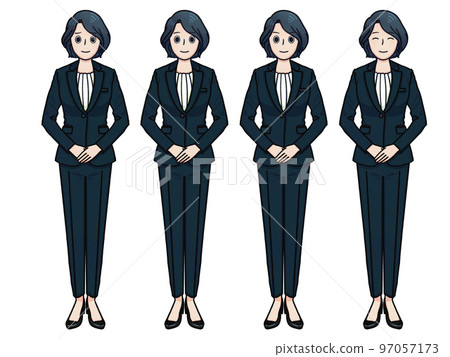 Standing picture of a woman in a pants suit Standing picture of a woman in a pants suit 97057173