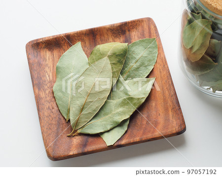 木板上的干月桂葉 97057192
