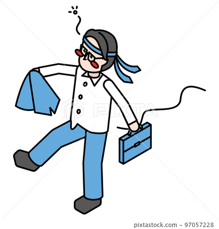 Isometric illustration of a male office worker who is drunk after leaving work 97057228