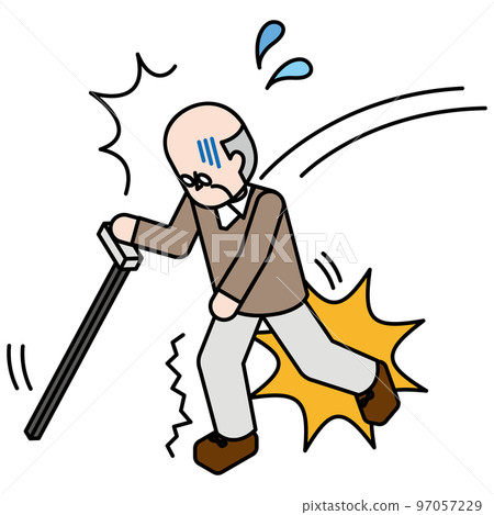 一個可能跌倒的老人的等軸圖 97057229