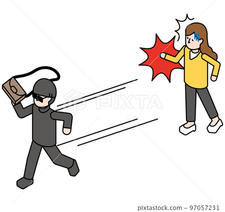 Isometric illustration of snatching man and victim woman Isometric illustration of snatching man and victim woman 97057231