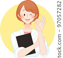 Okay female doctor or nurse white coat teacher researcher etc. 97057282
