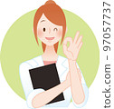 Long ok female doctor or nurse white coat teacher researcher etc. 97057737