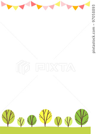 背景圖_綠樹成蔭的道路_白色背景 97058893