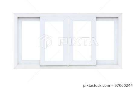 Real modern house window frame isolated on white background Real modern house window frame isolated on white background 97060244