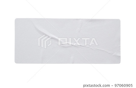 Blank paper sticker label texture isolated on white background 97060905