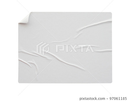 Paper sticker label isolated on white background 97061185