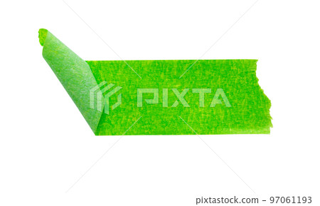 Green adhesive paper tape isolated on white background 97061193