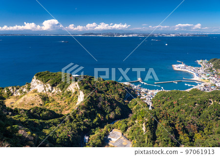 《千葉縣》能古切山與東京灣的景色 97061913