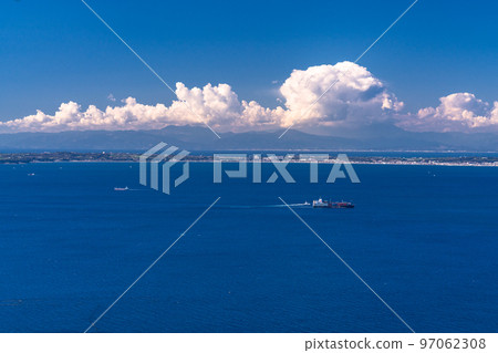 《Chiba Prefecture》View of Mt. Nokogiri, the ocean of Tokyo Bay 97062308