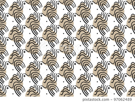 Seamless pattern of abstract lines and filled shapes Seamless pattern of abstract lines and filled shapes 97062489