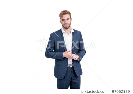 confident successful businessman in businesslike suit isolated on white, ceo 97062529
