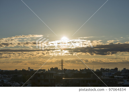 日出，住宅區的早晨，清晨，日出，日出，太陽 97064834