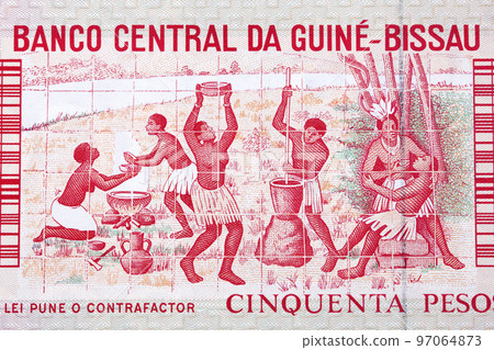 Villagers from Guinea-Bissau peso Villagers from Guinea-Bissau peso 97064873
