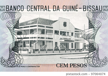 Central Bank building in Bissau from Guinea-Bissau peso Central Bank building in Bissau from Guinea-Bissau peso 97064874