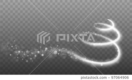 Glowing Christmas Star with Stardust Trail. 97064906