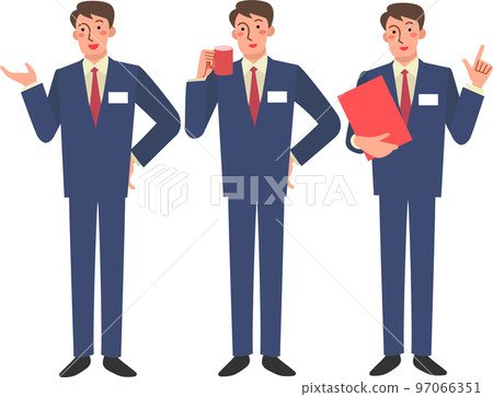 工作在辦公室的一個年輕商人 工作在辦公室的一個年輕商人 97066351