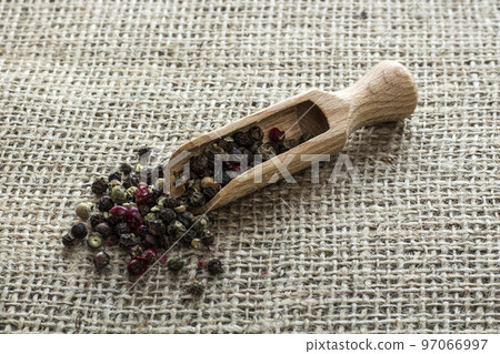 coffee beans on linen canvas coffee beans on linen canvas 97066997