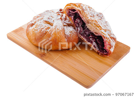 sweet and fresh cherry buns with red sweet jam sweet and fresh cherry buns with red sweet jam 97067167