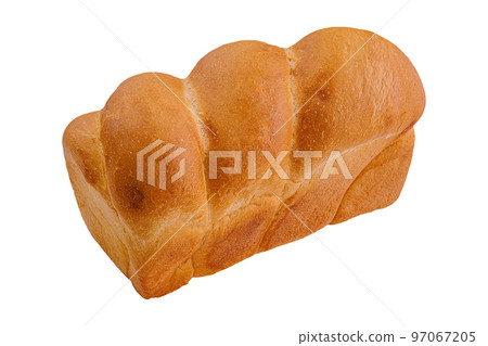Baked block bread isolated on white background Baked block bread isolated on white background 97067205