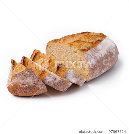 sliced bread isolated on white background 97067324