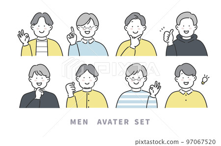 Male icon set positive expression - Stock Illustration [97067520] - PIXTA