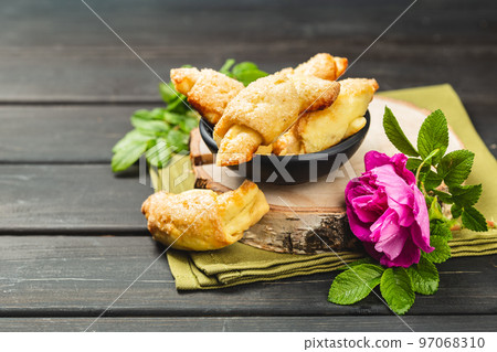 Rugelach Crescent Rolled Cookies with Rose Jam 97068310