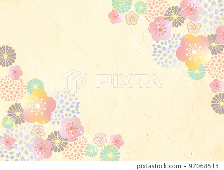 華麗的日式花紋背景素材 華麗的日式花紋背景素材 97068513