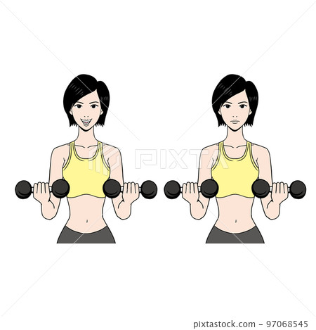 Japanese doing American comic style fitness 97068545