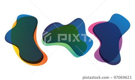 Abstract color blur free form shapes. Fluid organic colorful shapes with effect soft transition. Jpeg illustration 97069621