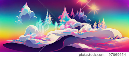 Aurora Borealis on night sky Aurora Borealis on night sky 97069654