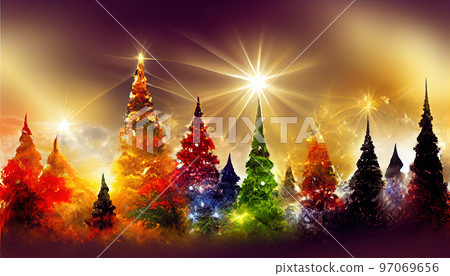 Aurora Borealis on night sky Aurora Borealis on night sky 97069656