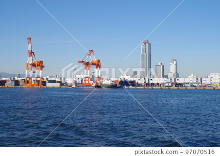 View of the container terminal in Osaka Nanko View of the container terminal in Osaka Nanko 97070516