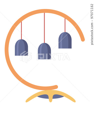 Vintage table desk lamp isolated on white background. Decorative element of lamp for your interior design. Flat vector 97071182