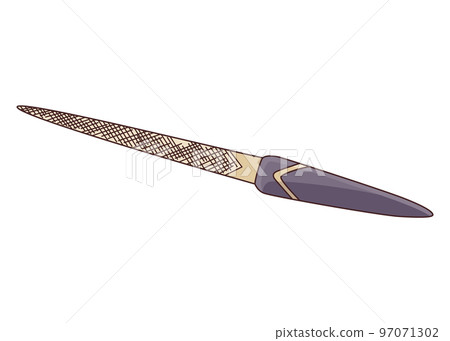 Manicure of nails. Nail file. Element for banner or business card of beauty salon, manicurist isolated on white background 97071302